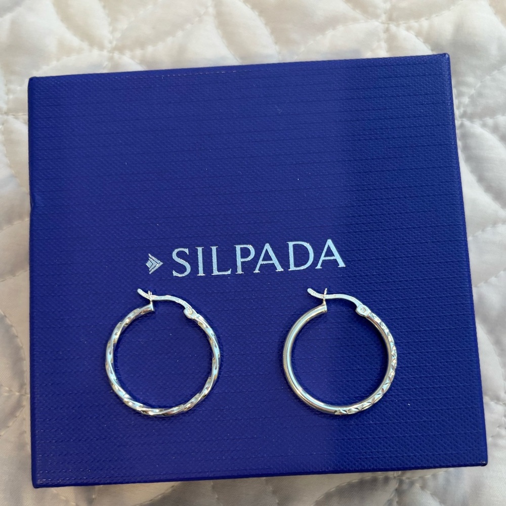 Silpada silver hoops, NWOT